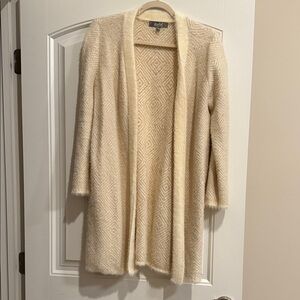 Cream Open-Front Cardigan